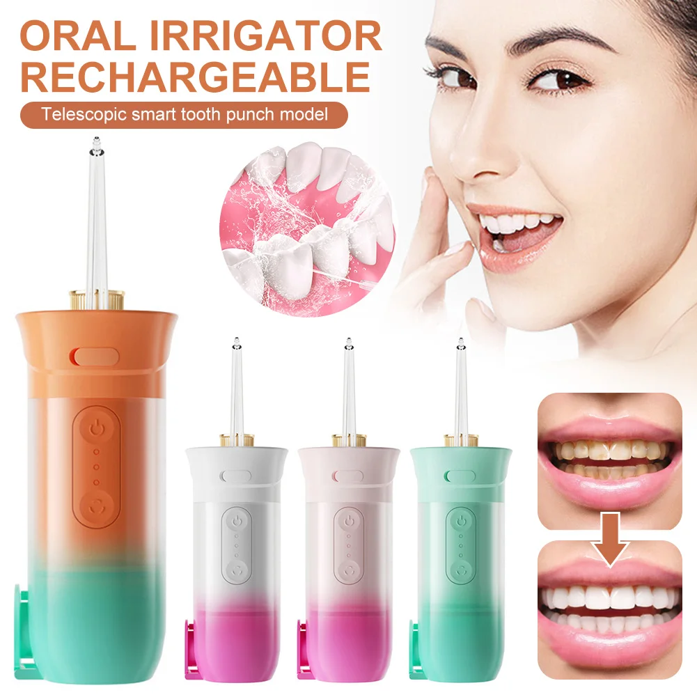 

Oral Irrigator Rechargeable 200ML Water Flosser Dental Teeth Cleaner for Plaque Food Residue Portable Teeth Cleaner