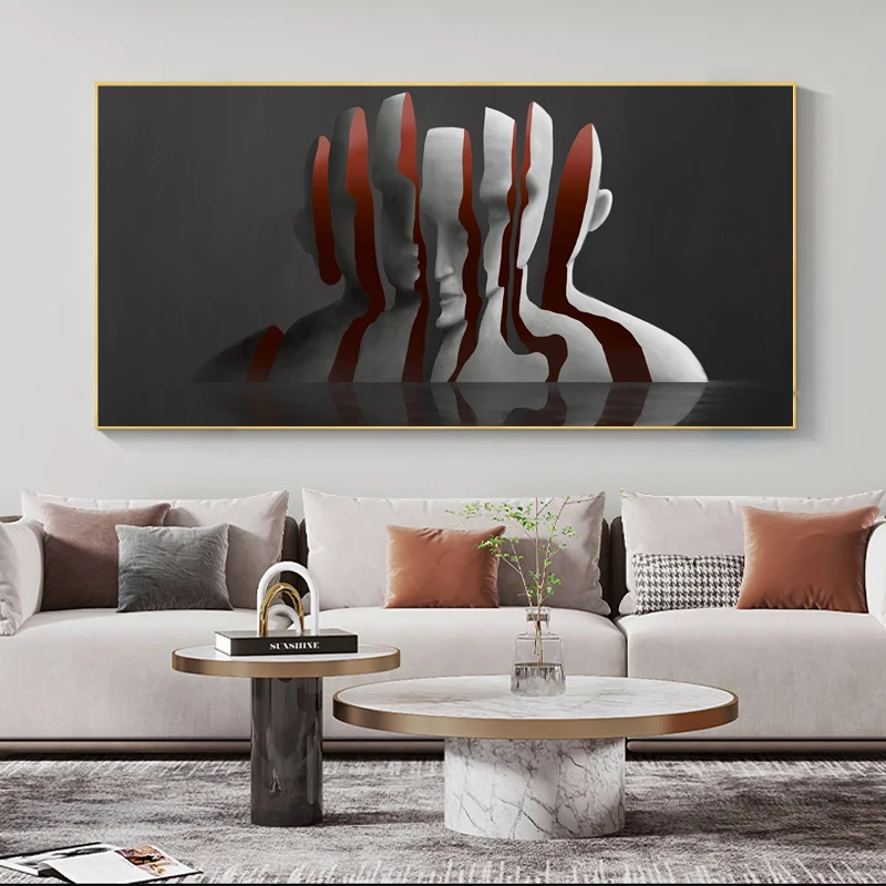 

Modern Sculpture Portrait Canvas Painting Abstract Man Statue Poster and Prints Wall Art Picture for Living Room Home Decoration