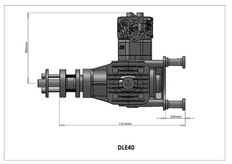 DLE 40 DLE40 RC самолета бензиновый двигатель двухцилиндровый двухтактный боковой