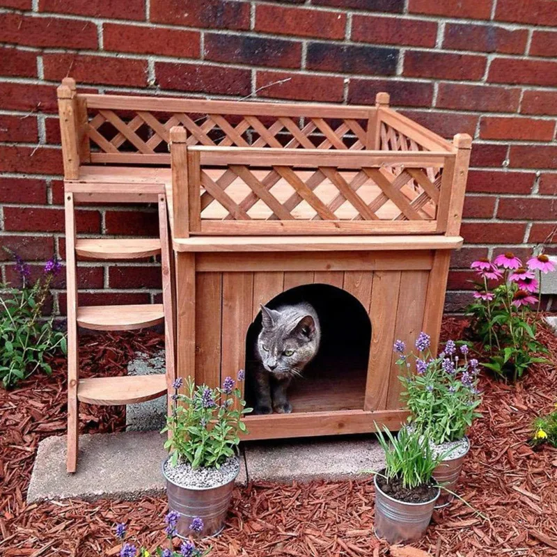 Деревянная кровать для домашних питомцев в стиле Хо использования помещении и на