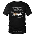 Футболка мужская с забавной анатомией Джек Рассел терьера, милая хлопковая рубашка с короткими рукавами, подарок владельцу собаки, приталенная, на лето