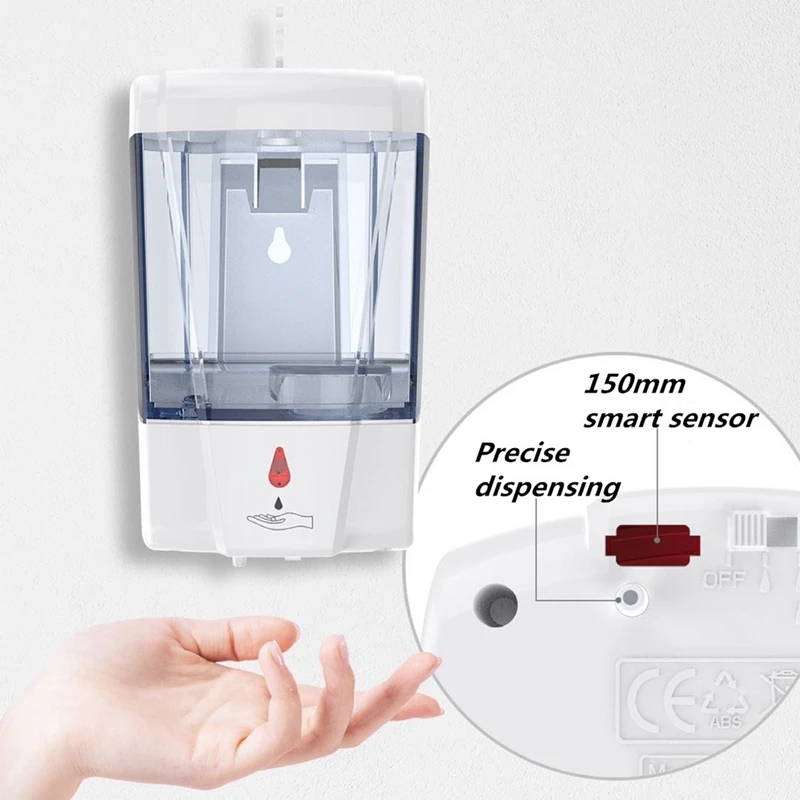 

700Ml Pressless Hand Disinfection Machine Automatic Soap Dispenser Wall-Mounted Sensor Mist Spray