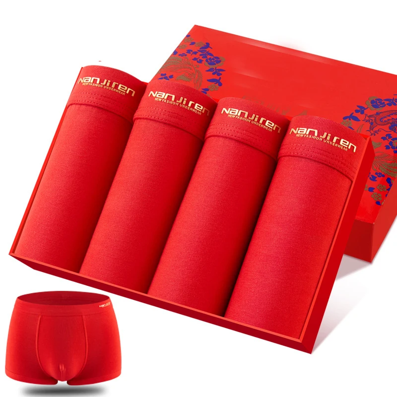 4 Pcs/lot Men Underwear Boxer Modal Man Print Short Breathable Flexible Shorts Boxer Male Pants Underpants Vetement Homme Cotton