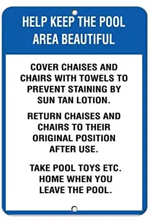 

LZATPD SLALL Help Keep Pool Area Actild Metal Tin Sign Bar Cafe Car Motorcycle Garage Decoration Supplies12 X 8 Inch