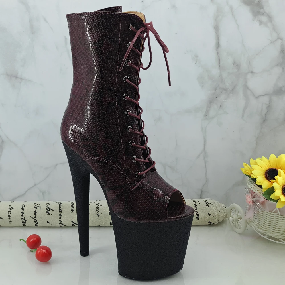 Leecabe/ботинки для танцев на шесте с блестками высоком каблуке 20 см/8 см Ботинки