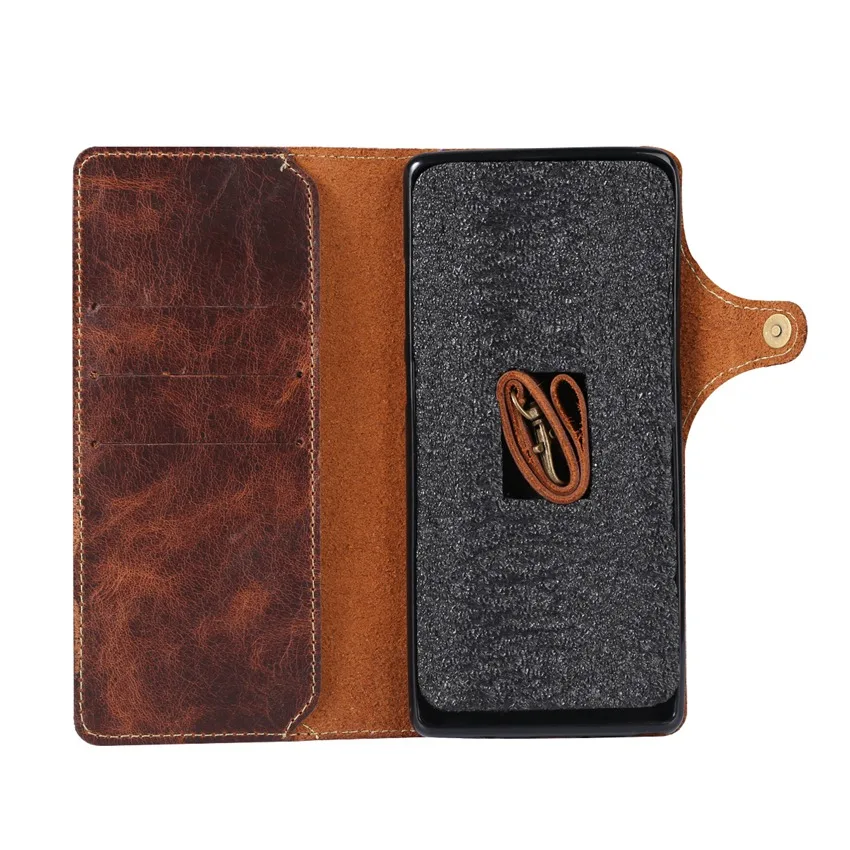 Genuine Leather Wallet Case For iPhone 12 Pro 12Pro Max Retro Vintage Flip Cover For iPhone 12 Mini Phone Sleeve Bag Funda Clasp