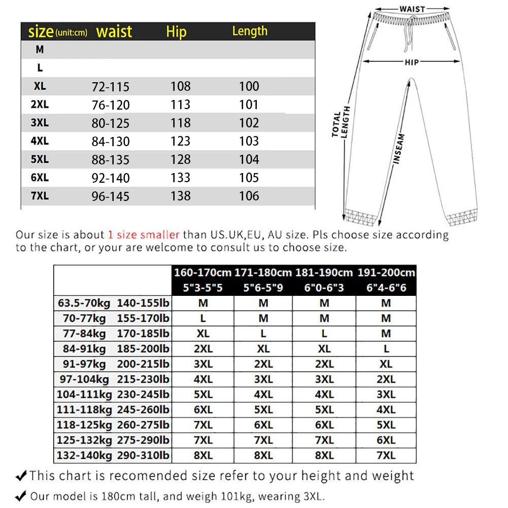 

Plus Size7XL-2XL 2021 men overalls black jogging pants spring and summer men pants trousers men fashion casual street pants