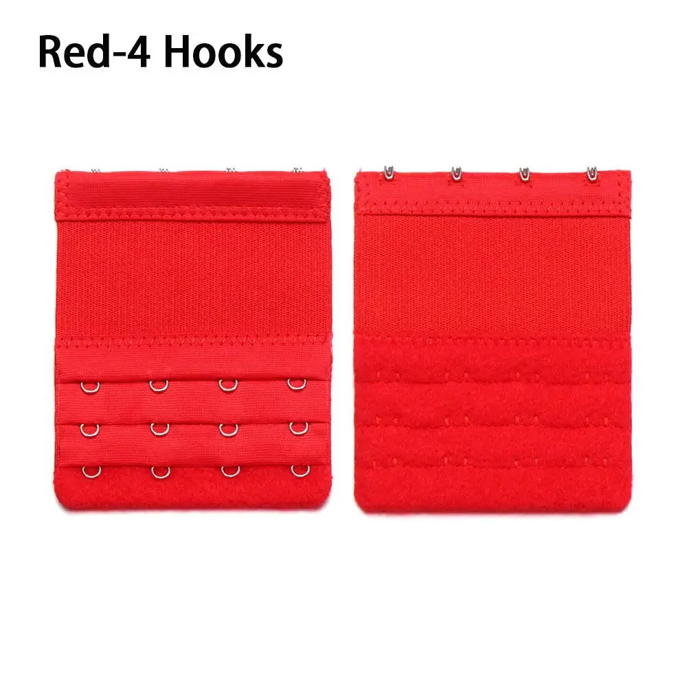 4 Hooks red 1 шт. женский многоцветный Регулируемый удлинитель для бюстгальтера Женский 2,3, 4 крючка бретельки бюстгальтера бюстгальтер на застежке расширение женские интимные аксессуары - Цвет: 4 Hooks red