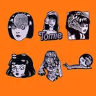 Значки Junji Ito Tomie, эмалированные, для девочек, с анимацией, металлические, брошка мультфильм, для рюкзака, шляпы, сумки, воротника, нагрудных значков, для мужчин и женщин, модные ювелирные украшения