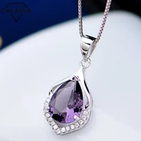 womens 925 silver aaa zircon pendant with 45 cm necklace gift jewelry wholesale