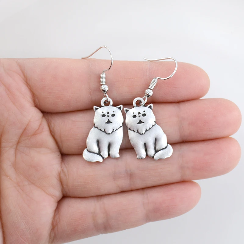 Милые персидские висячие серьги в виде кота большие длинные эффектные Висячие