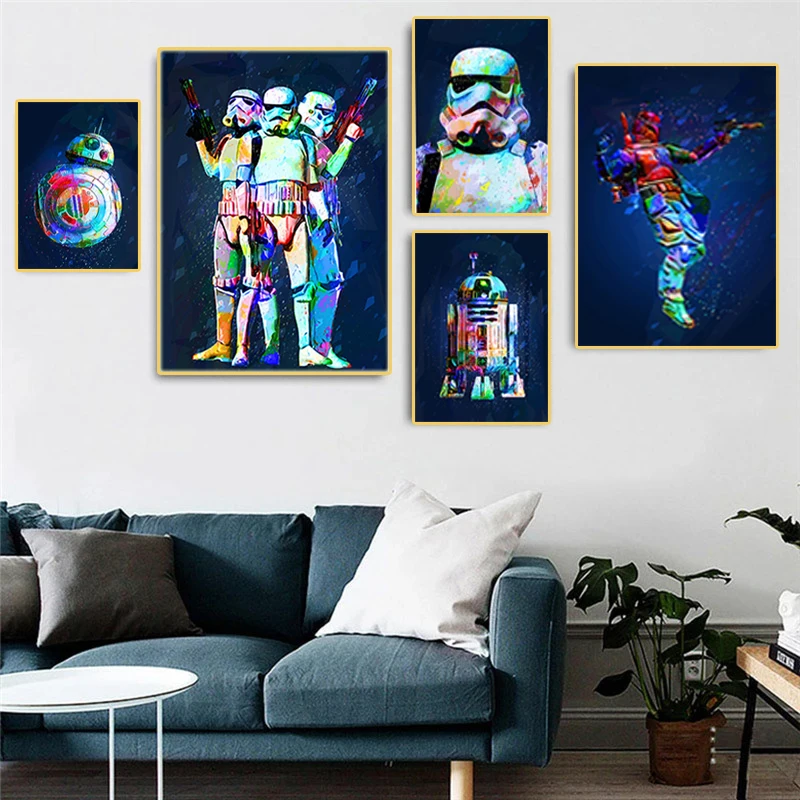 

Star Wars Darth Vader Master Yoda Poster Canvas Painting Character Hero Movie Print Mural Art Home Decor Children's Room Cuadros