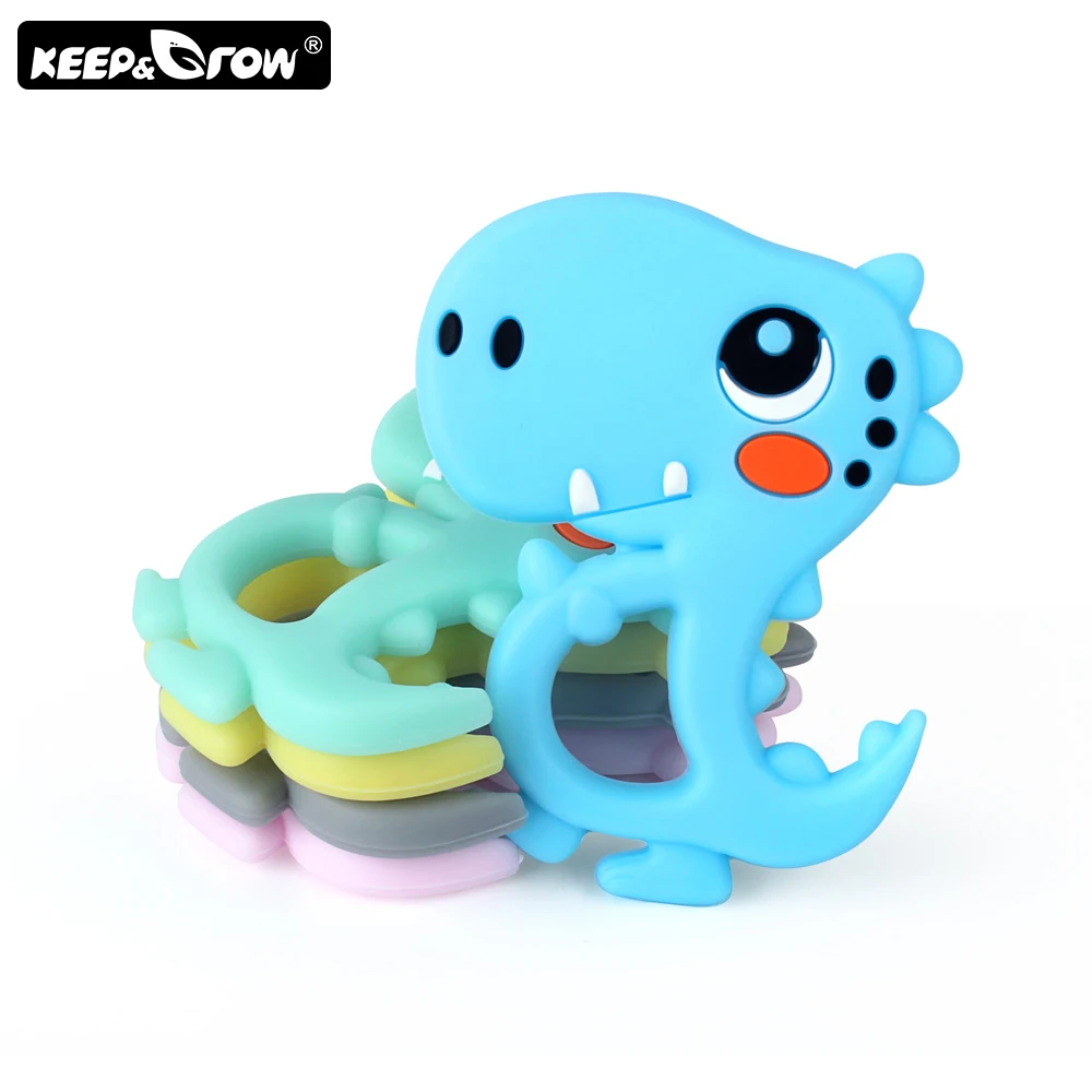 

Keep&Grow 10pcs Rodent Silicone Dinosaur Baby Teethers BPA Free Food Grade Silicone Teether Bead Baby Teething Toys Gift