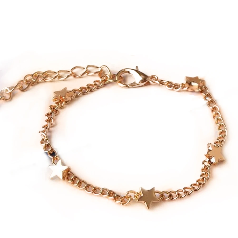 

New Woman Luxury Love Heart Bracelet handmade Jewelry Chain five-pointed Star Bracelet for Women Fashion Simple 2021 Party Jewel