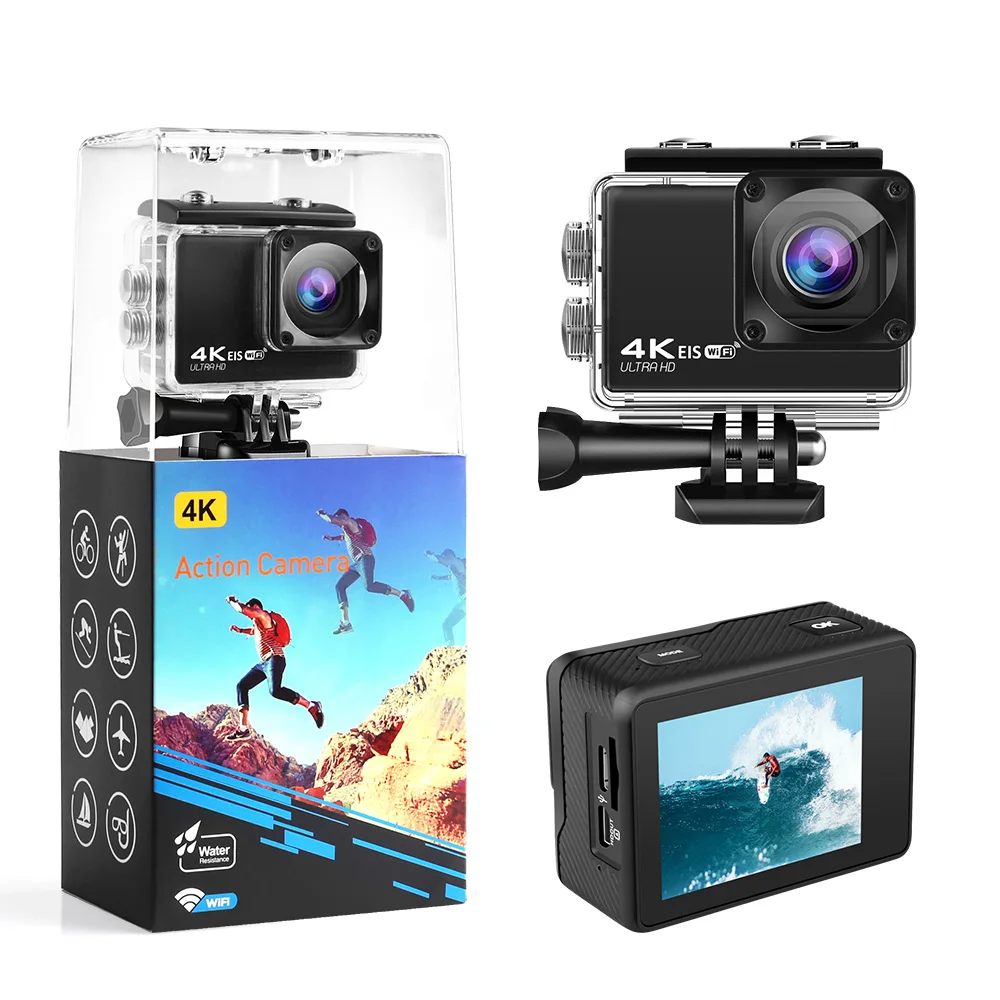 

4K/60fps Action Camera Ultra HD 4K Sport Camera 24MP 170D WiFi 30m Underwater Go Waterproof Sports DV Helmet Video Recording Cam