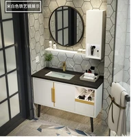 light luxury rock board bathroom cabinet combination bathroom bathroom toilet toilet wash basin sink marble mirror cabinet