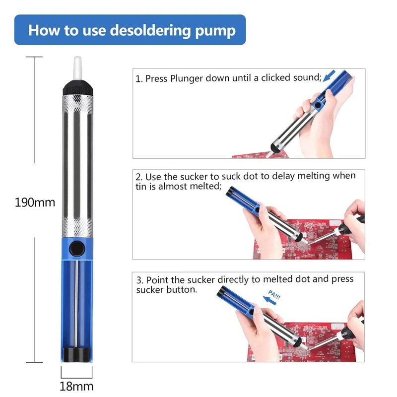 Desoldering Wick &amp Pump 3 Pcs Solder Sucker 2 Wick(2.5Mm Width 1.5M Length) Remover Kit For D | Инструменты
