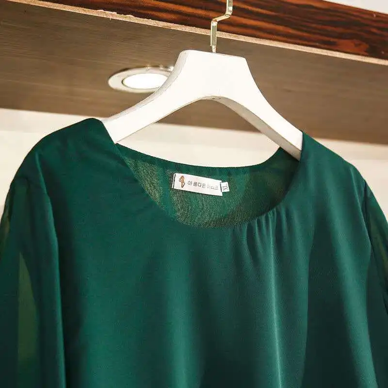 Блузка женская шифоновая с длинным рукавом элегантная повседневная рубашка