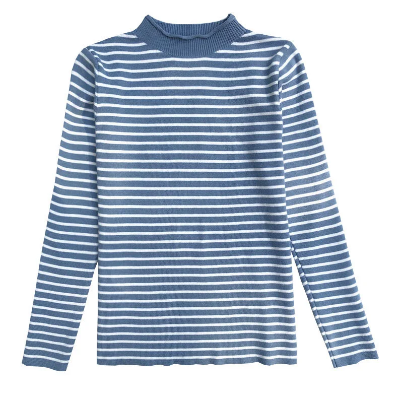 

2021 Autumn and Winter New Korean Style Striped Sweater Women's Outer.Kio
