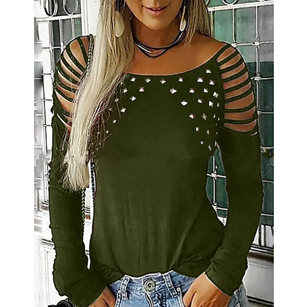 Joineles Женская Блестящая лестница футболка для подростков блузки плюс размер 5XL