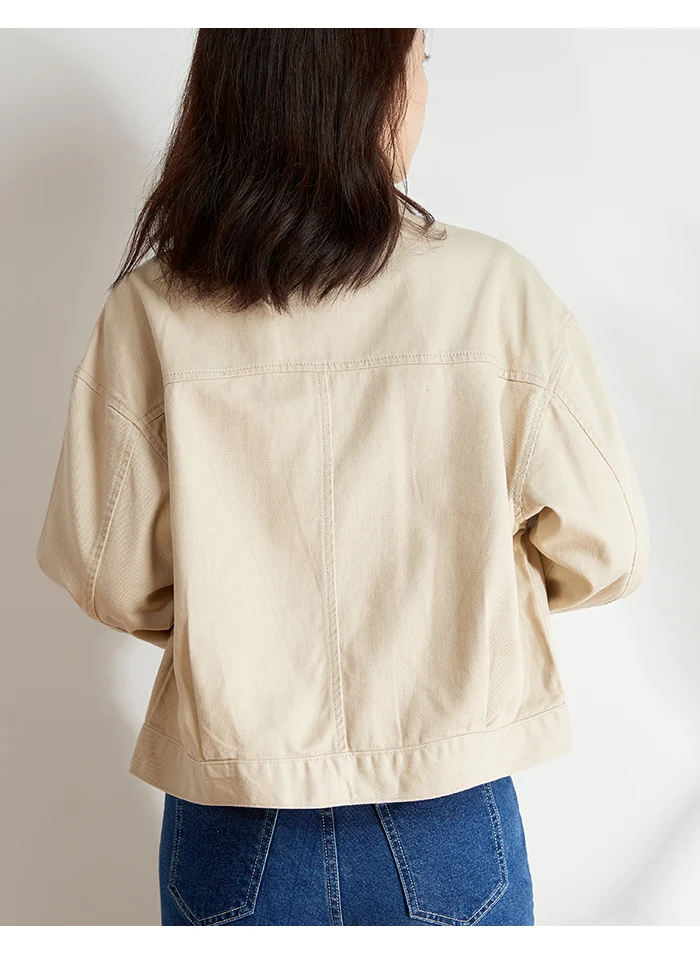 LEIJIJEANS новые женские джинсовые куртки больших размеров цвета слоновой кости на весну и осень классические модные короткие женские джинсовые куртки 9136