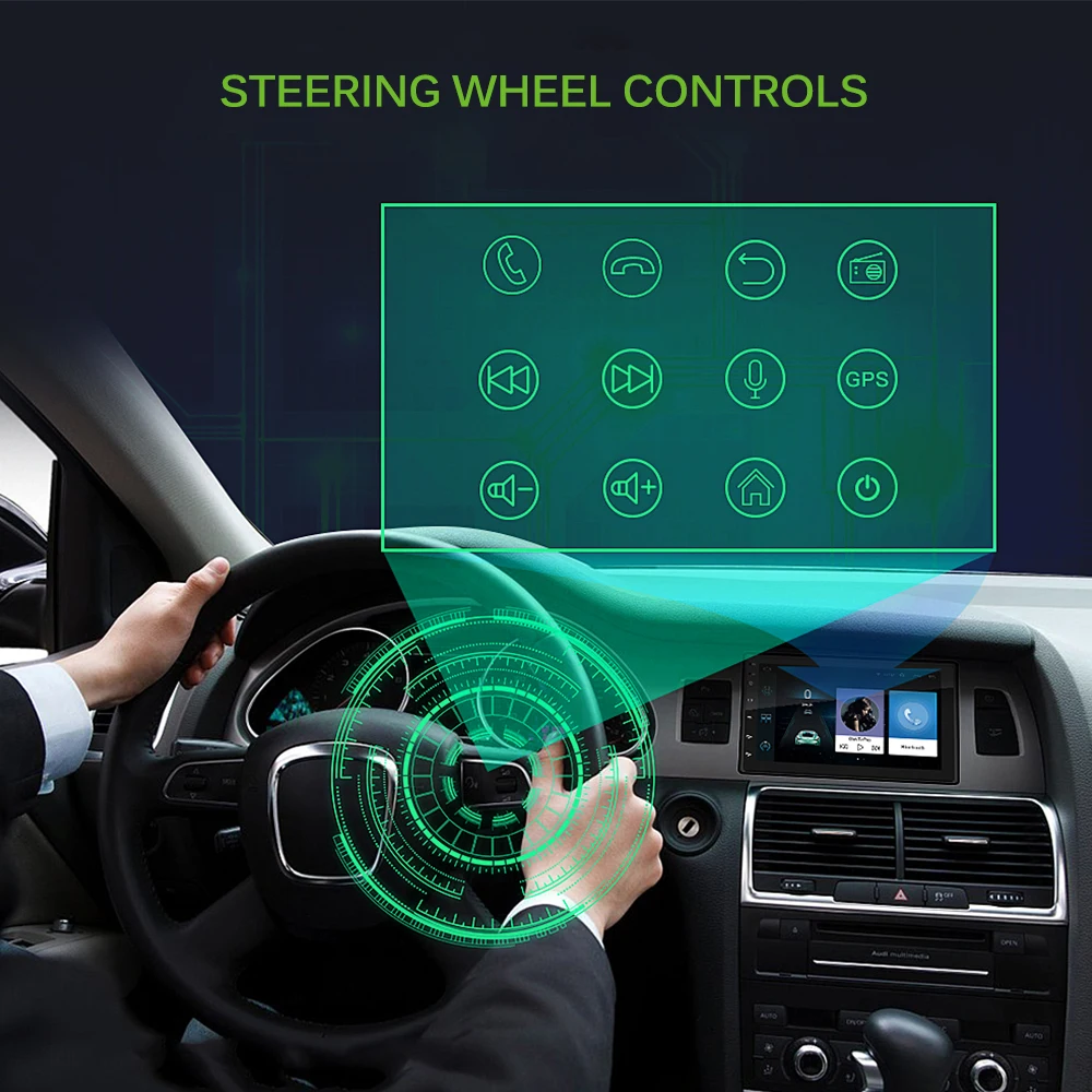 Автомагнитола 2 Din с сенсорным экраном Mirrorlink GPS навигация Android сабвуфер MP5 плеер