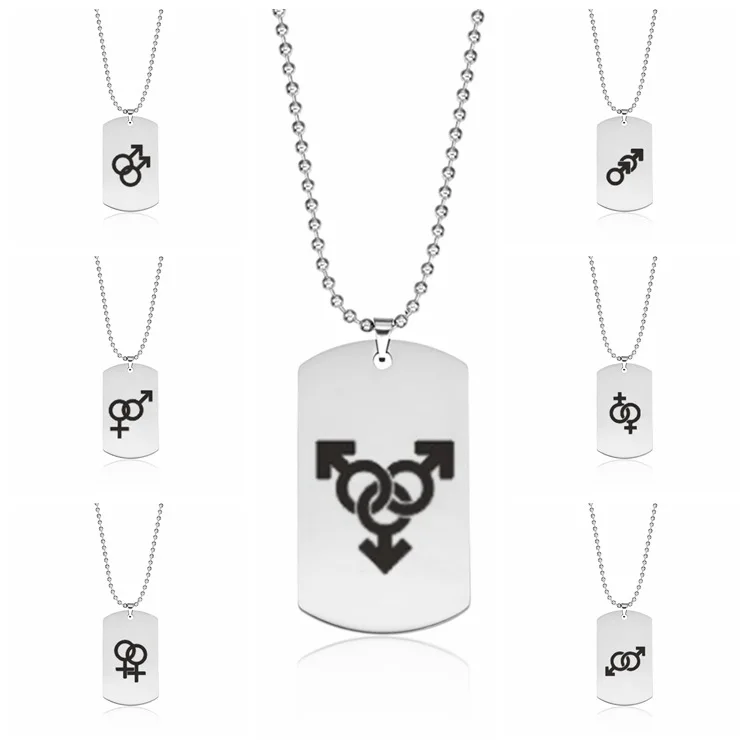 Логотип Gay Pride Радужный кулон с биркой для собак мужчин и женщин военная цепочка