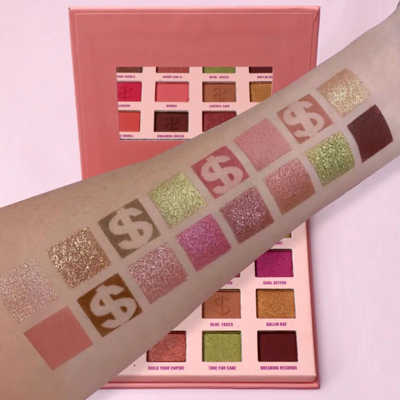 Палитра теней для век с матовым блеском пудра синими тенями палитра телесного