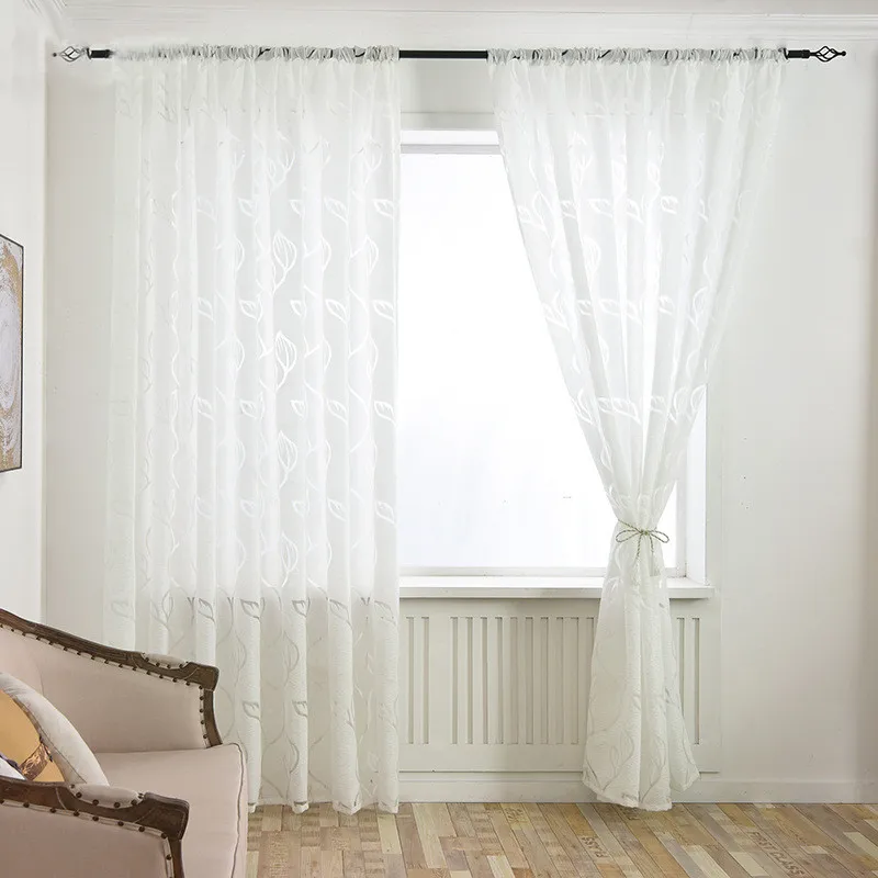 Белые прозрачные Шторы для Гостиная роскошное полое из тонкой прозрачной ткани