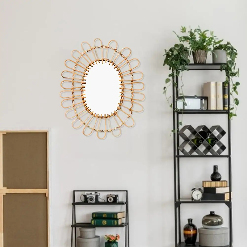 Ротанговое инновационное зеркало настенное украшение круглое овальное для