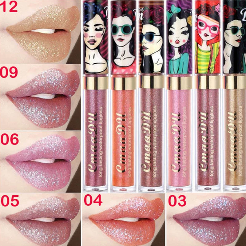 

11 Colors Diamond Glitter Lip Gloss Matte Glitter Liquid Lipstick Waterproof Shimmer Diamond Pearl Colour Lip Gloss Make Up