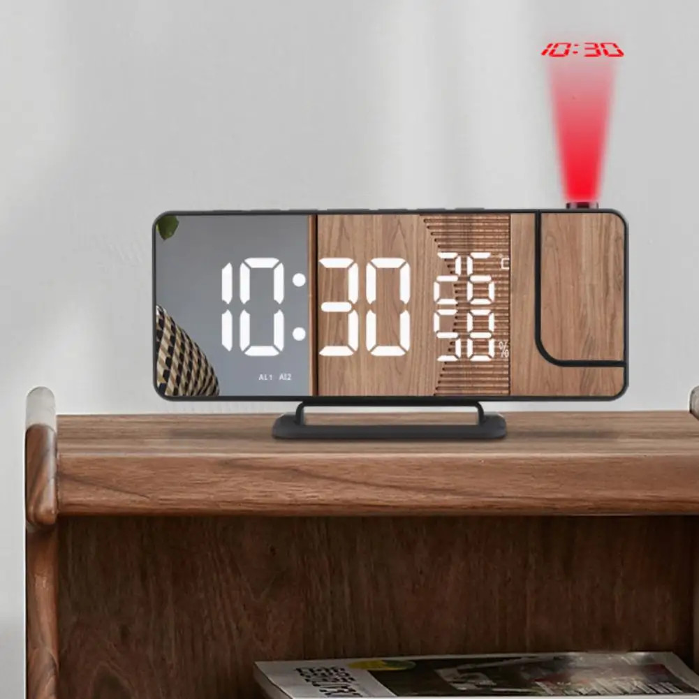 

LED Digital Projection Alarm Clock Table Electronic Alarm Clock With Projection FM Radio Time Projector Bedroom Bedside Clock