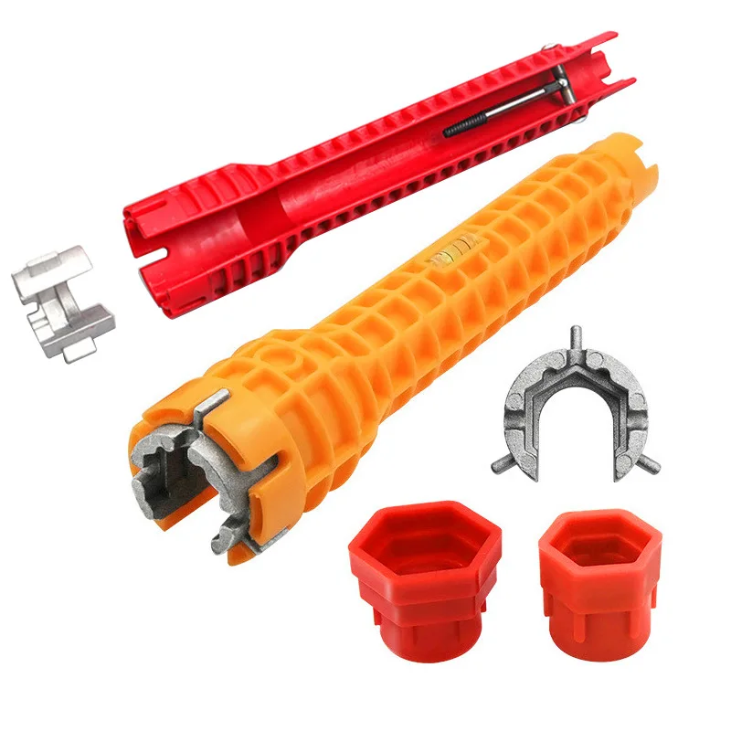 

8 In 1 Basin Flume Wrench Faucet Sink Installer Plumbing Tool Repair Hand Tool For Toilet Bowl Bathroom Kitchen Plumbing Removal