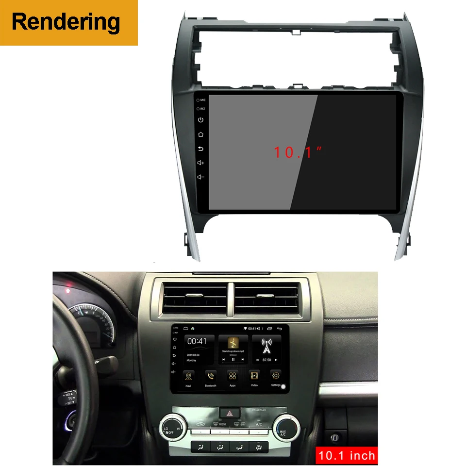 2Din Car DVD Frame Audio Fitting Adaptor Dash Trim Kits Facia Panel 10.1inch For Toyota Camry 2012-2014 Double Din Radio Player |