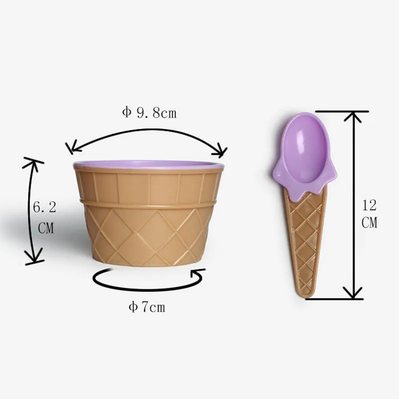Детская посуда чаша для мороженого ложка десертная милые подарки детей