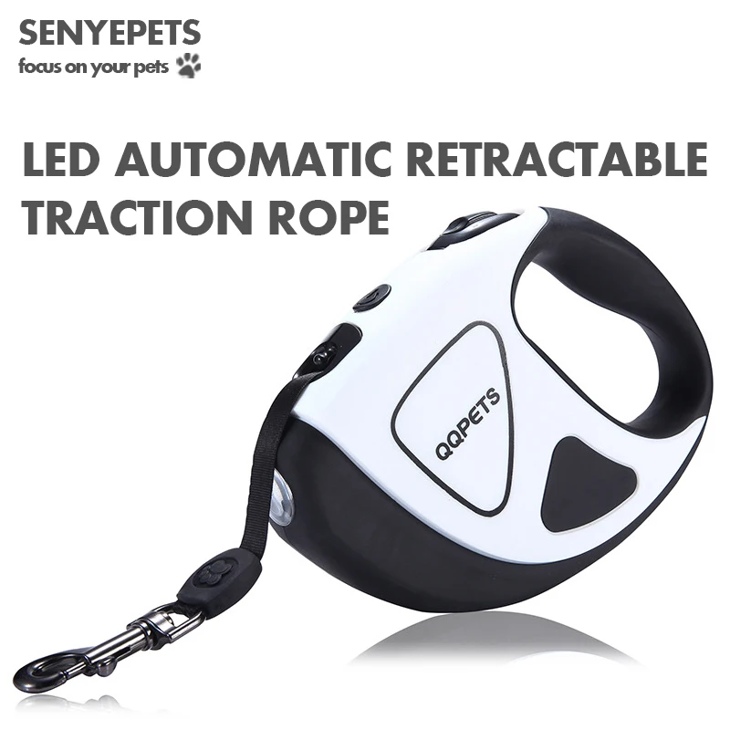 

Pet Dog Automatic Retractable Fiber Leash Night Safety LED Shining Automatic Stretching Dog Hand Holding Rope Pet Supplies