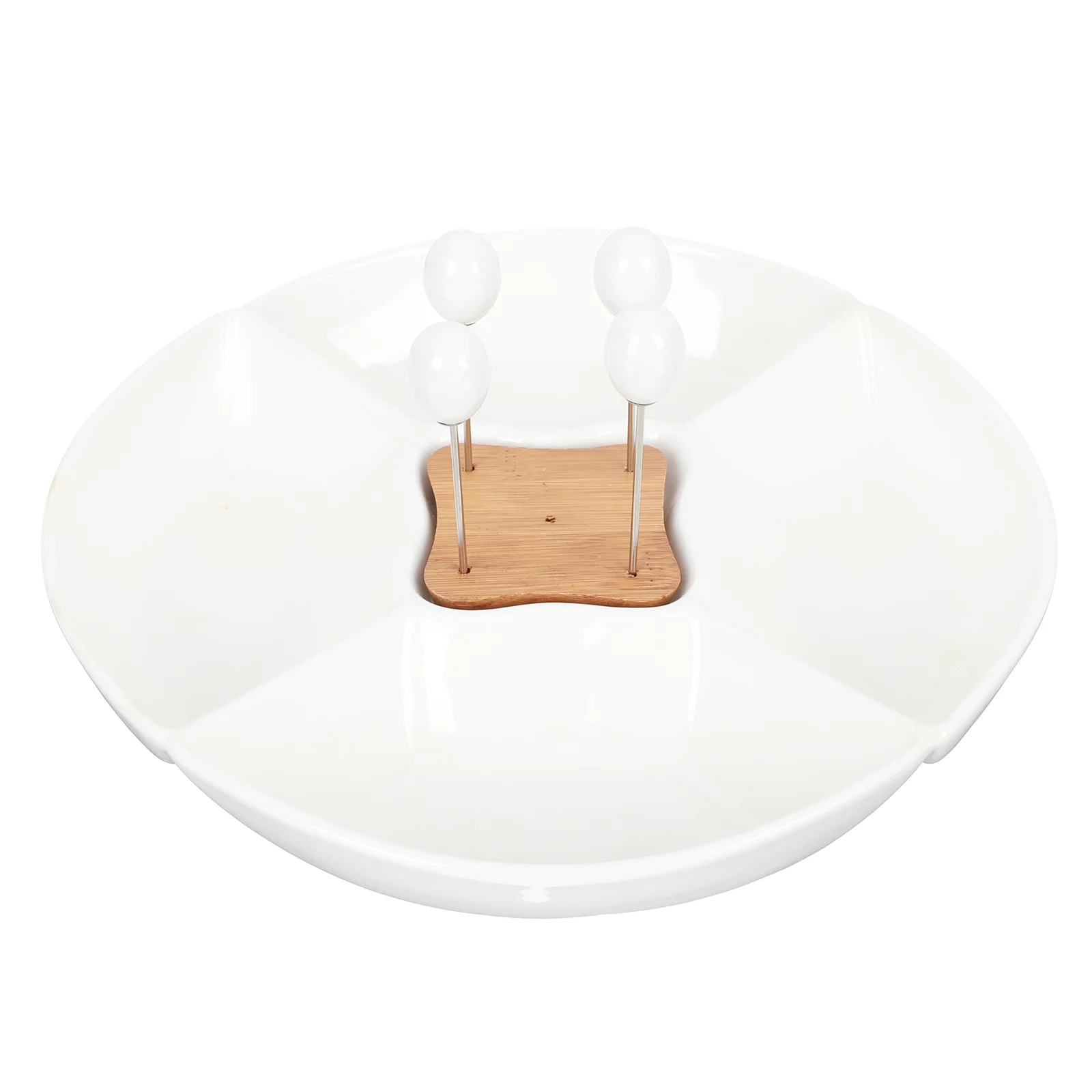 

1pc Fruit Serving Dish Grid Plate Dessert Plate Restaurant Snack Storage Plate