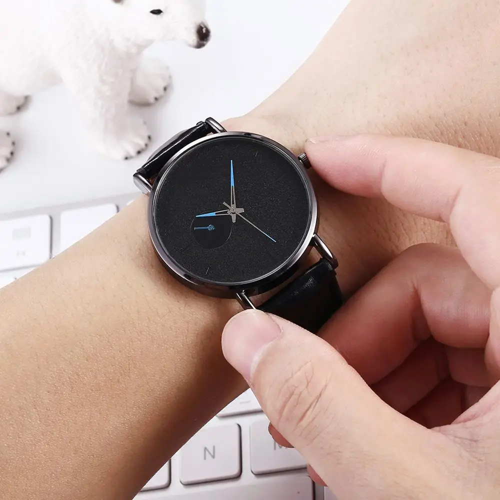 Vansvar мужские повседневные кварцевые часы с кожаным ремешком аналоговые наручные