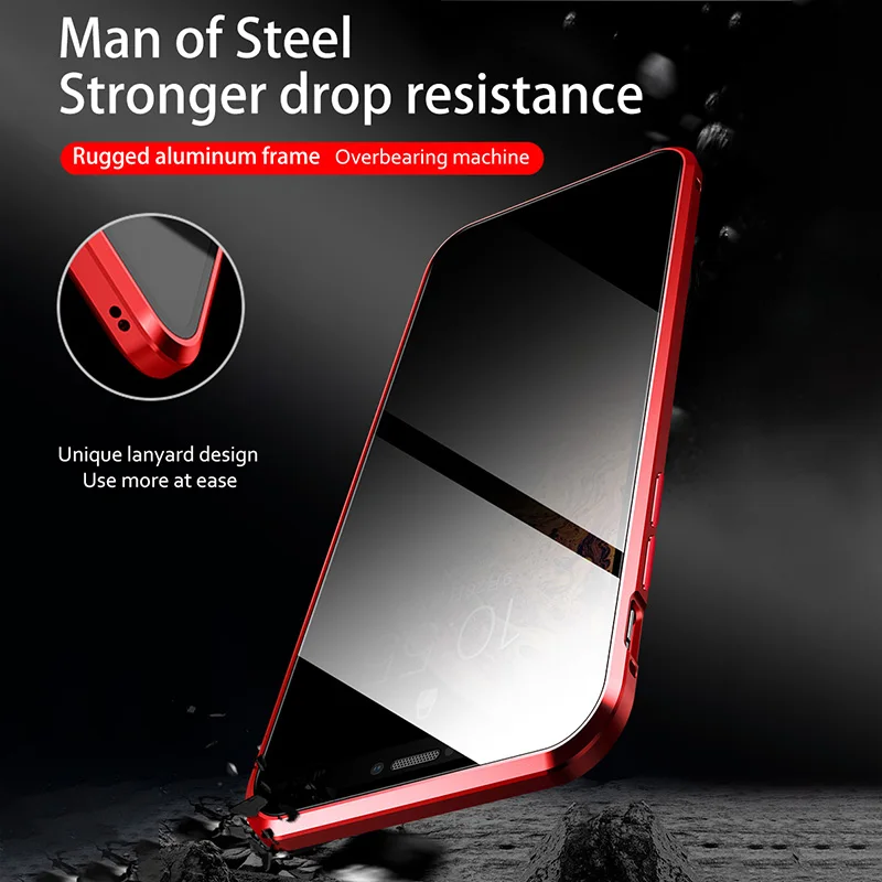 360 Магнитный защитный стеклянный чехол для Iphone 11 12 Pro Max чехлы бампер 7 8 XR X Xs 6 6s Plus