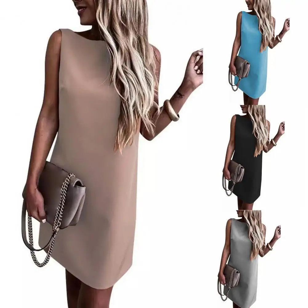 

Office Lady Dress Backless Skin-friendly Sexy Women A Line Dress for Home