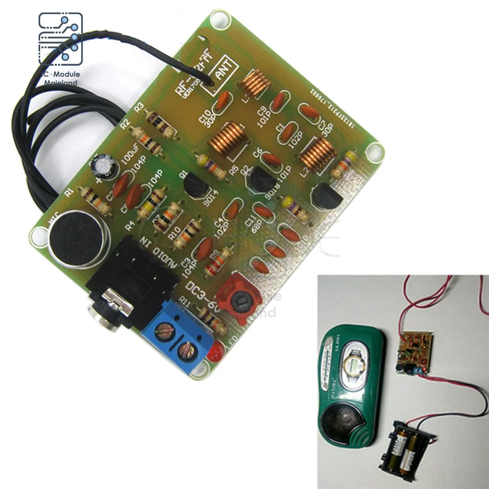 

DC 3V 6V FM Wireless Transmitter Module DIY Kits 88-108MHz Electronic Frequency Microphone Stereo Radio Board Parts Adjustable