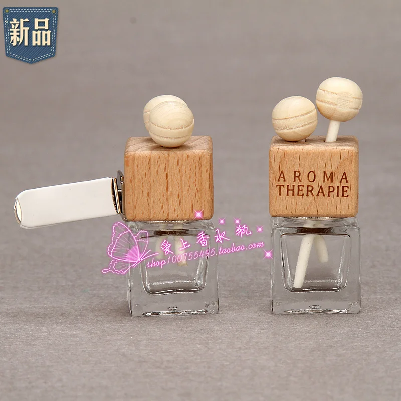 Прозрачная стеклянная Автомобильная парфюмерная бутылочка 6 мл с деревянной