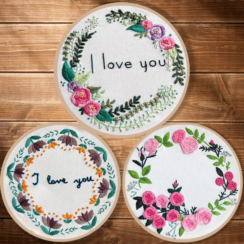 

DIY Cross Stitch Sets for Embroidery Kits Flower Cross-Stitching Kit Needlework Novice Practice for Beginner Embroidery