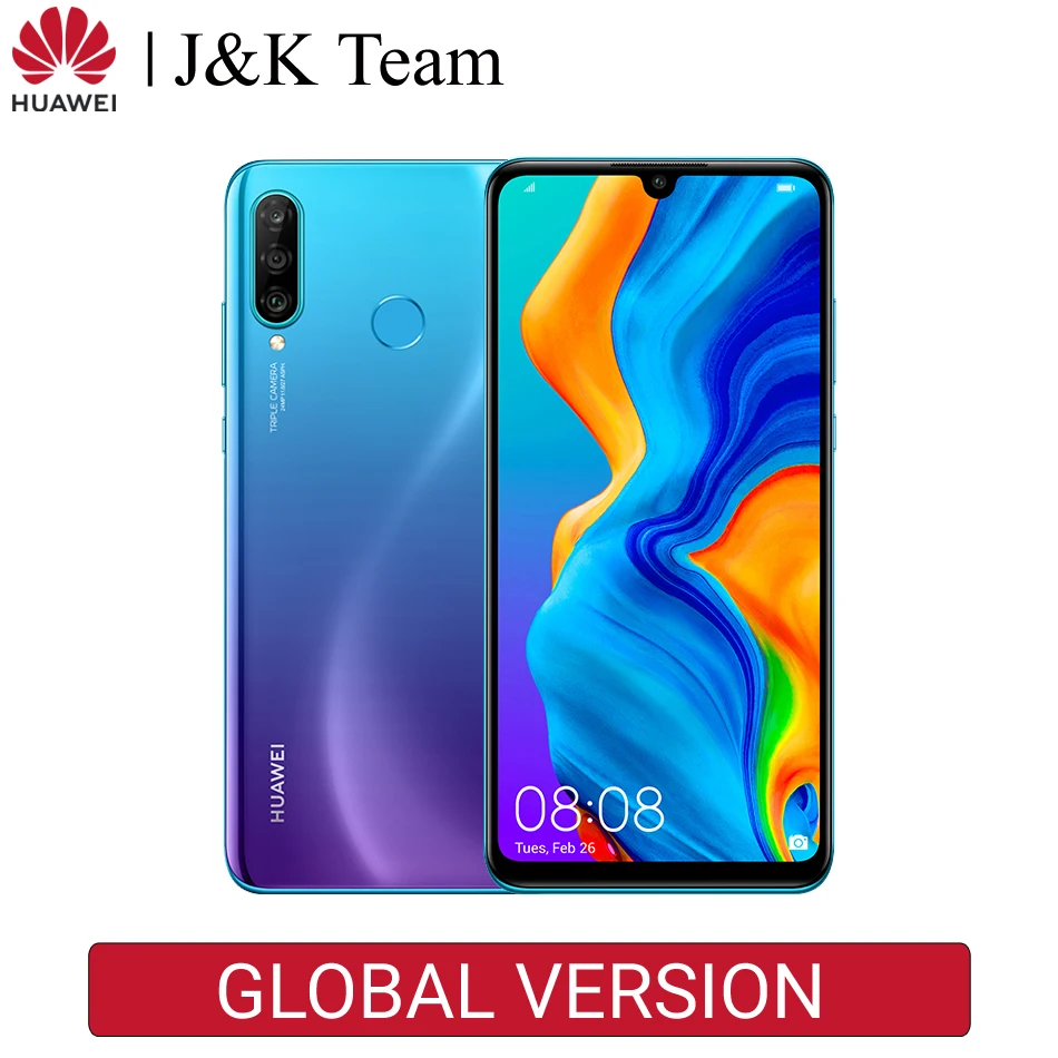 Huawei P30 Lite, глобальная версия, смартфон, мобильный телефон, 32 МП, фронтальная камера, тройная задняя камера, Android 9,0, 128 ГБ Rom