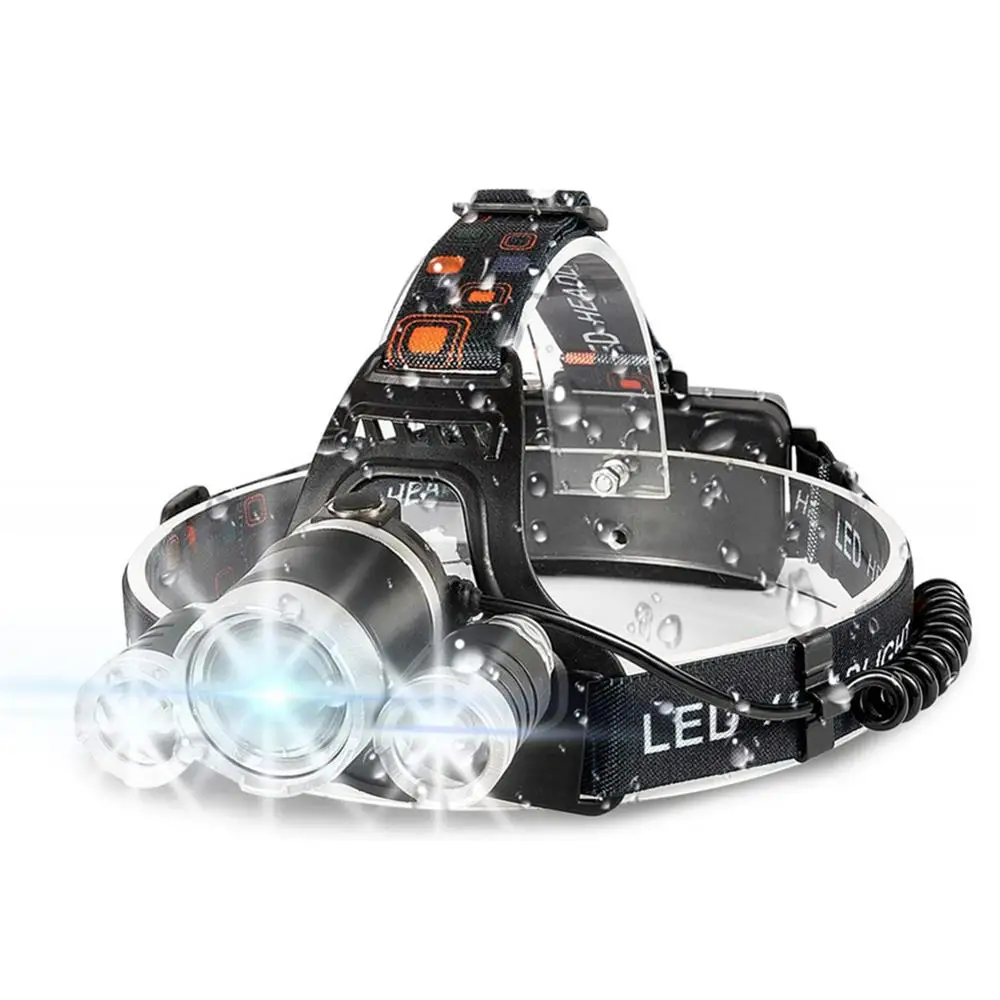 

XM-L T6 3 LED Headlamp Headlight USB Rechargeable Head Lamp Brightest Work Light Waterproof Flashlight For Outdoor