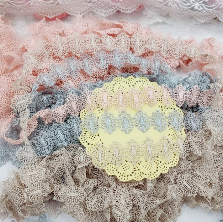 2 м/лот 3 8 см Изысканная розовая серая хаки вышитая ткань цветок Венецианские