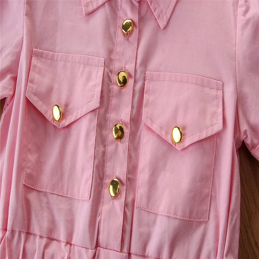 Комбинезон для маленьких девочек с коротким рукавом на пуговицах | Мать и ребенок