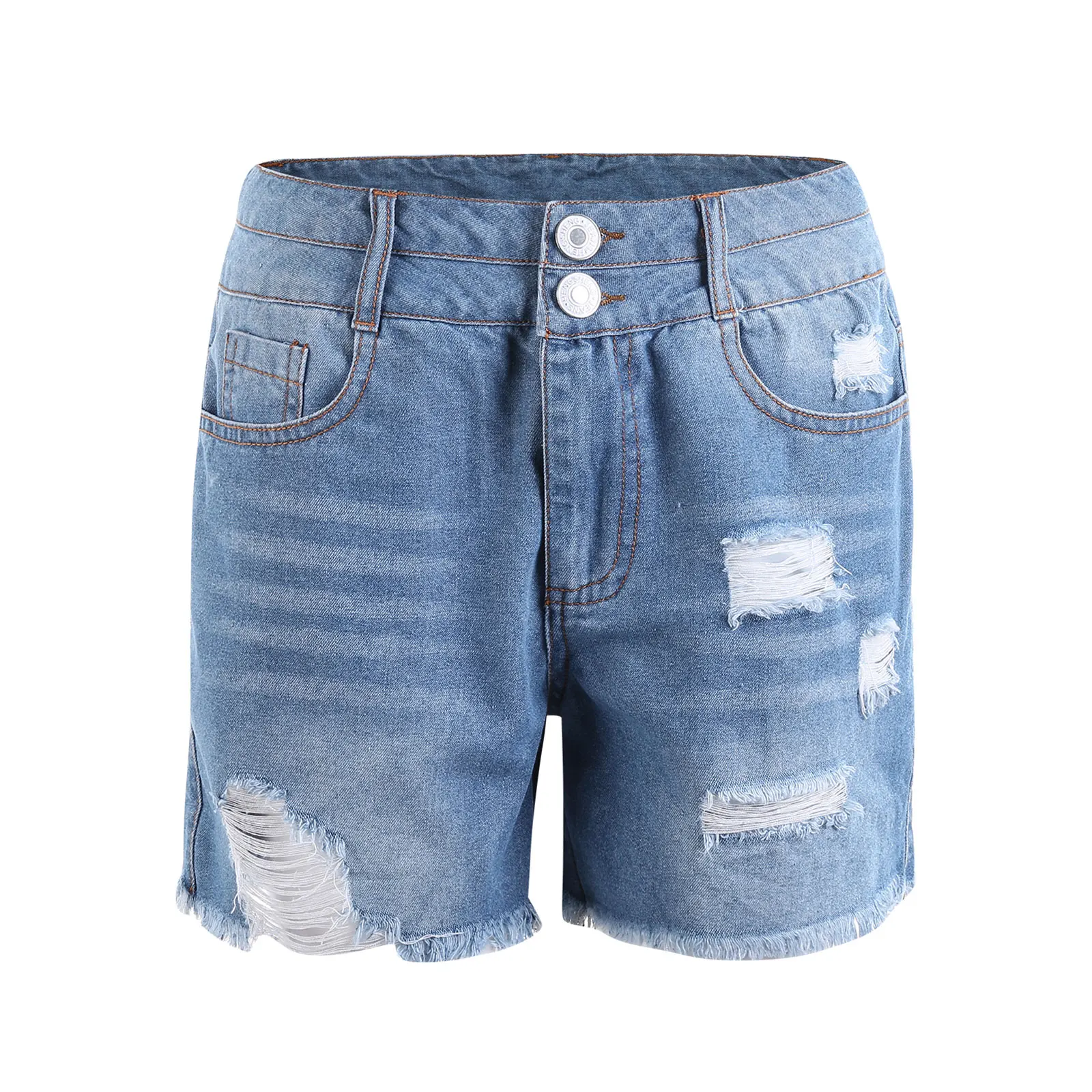 

Women’s Ripped Denim Shorts, Casual High Rise Frayed Raw Hem Distressed Stretch Short Jeans