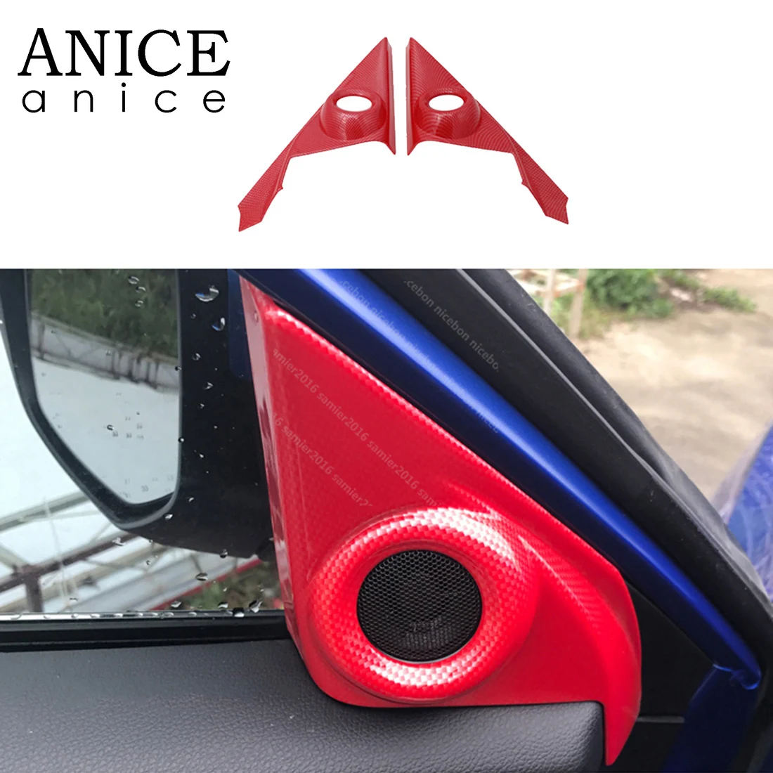 2 шт. накладка на дверцу А столба из углеродного волокна подходит для Honda Civic 2016