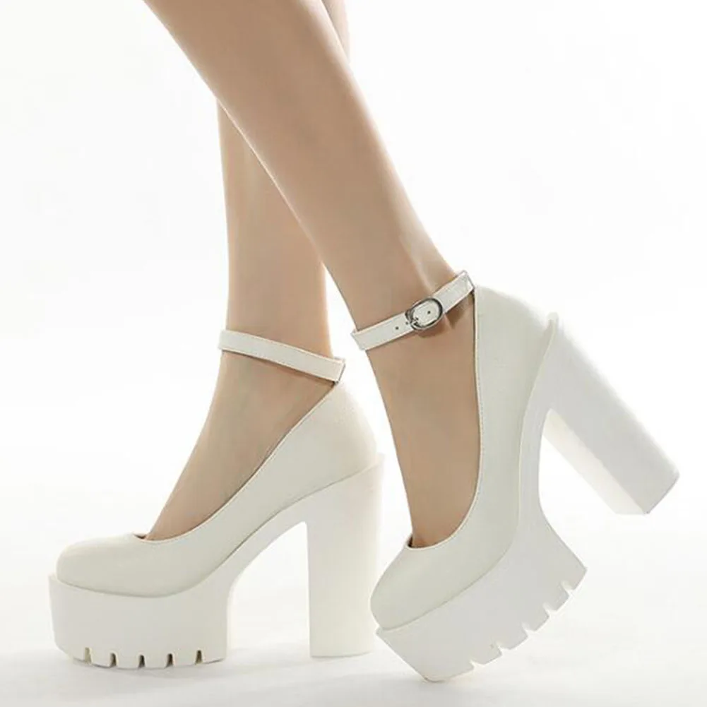 

DORATASIA new Arrival Women Platform Solid Ankle Strap Shoes Thick Bottom Elegent Spring Autumn Pumps Women Pumps